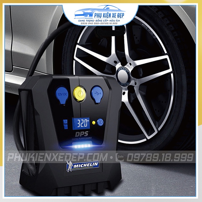 Bơm lốp xe ô tô Michelin 12266 ⚡BẢN MỚI NHẤT - FREESHIP⚡ tự ngắt 4398ML - Chính hãng BẢO HÀNH 12 tháng