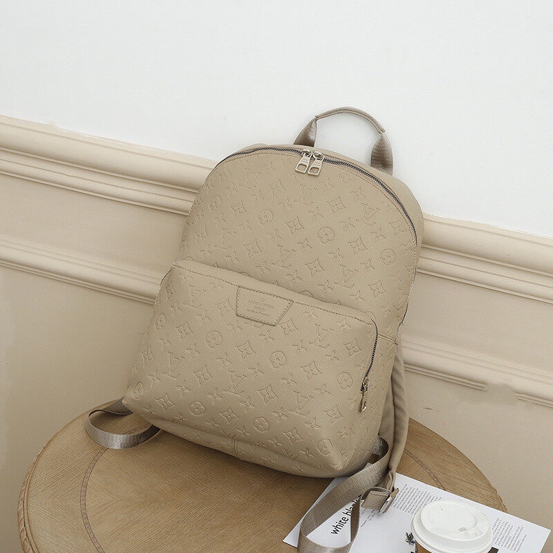 LV Balo dập nổi màu đen / xám / khaki sức chứa lớn sành điệu cho nam và nữ