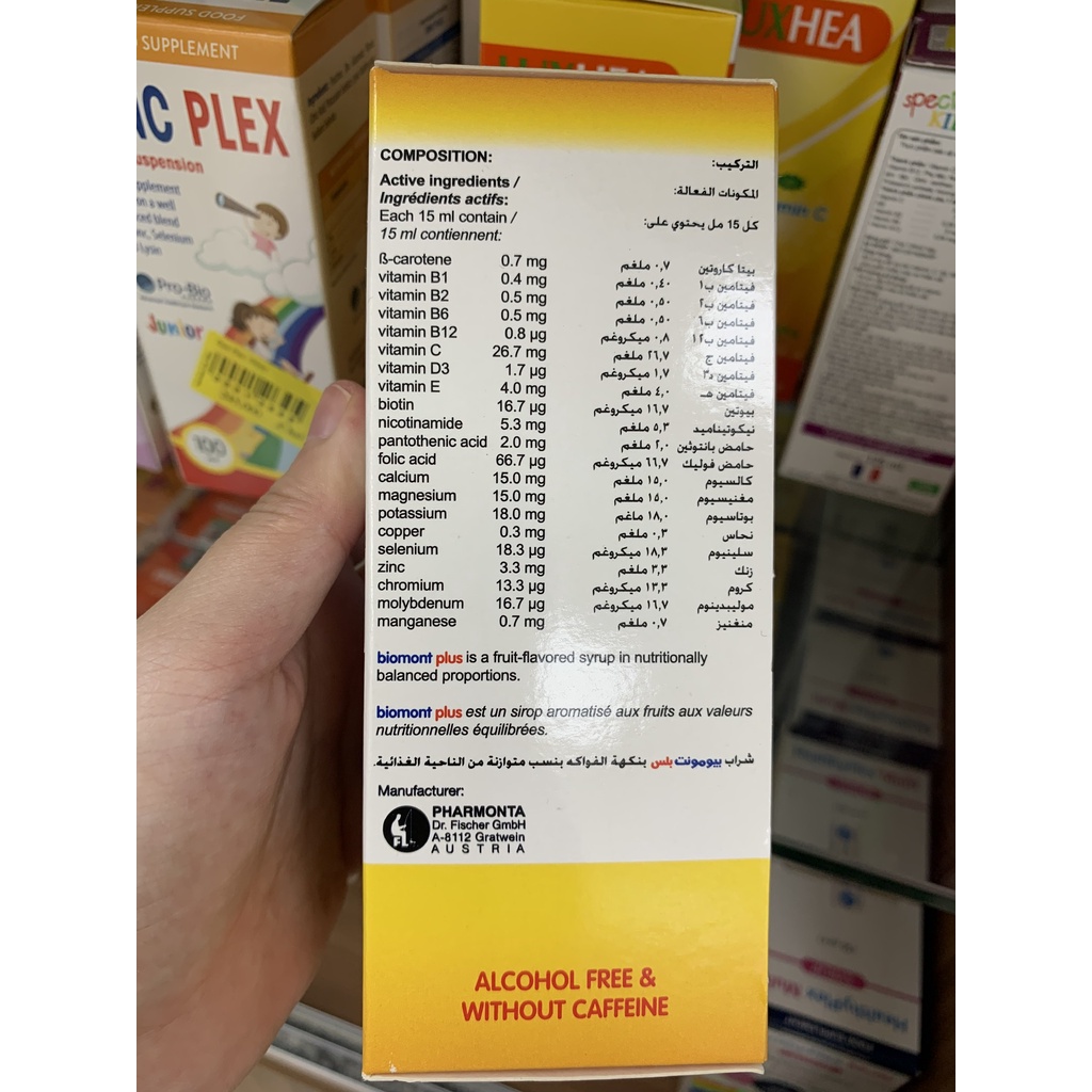 Biomont Plus bổ sung vitamin và khoáng chất giúp trẻ phát triển cao lớn, khỏe mạnh