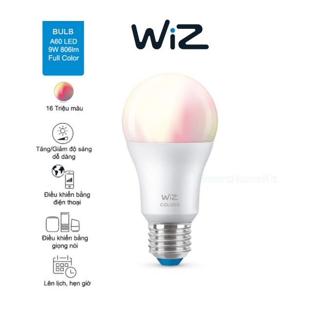 WIZ Bóng đèn 16tr màu Wi-Fi Color+TunableWhite/9W A60 #1