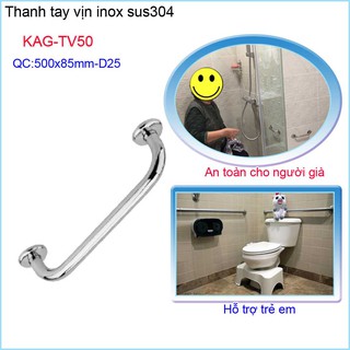 Thanh tay vịn inox nhà tắm, tay vịn inox phòng tắm KAG-TV50
