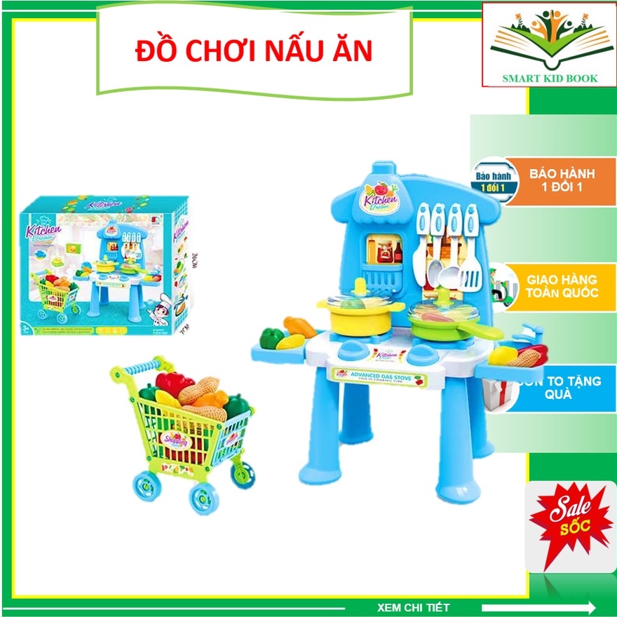 Bộ Đồ Chơi Nấu Ăn Nhà Bếp Kèm Xe Đẩy Siêu Thị cho bé - Kitchen Dream - Đồ chơi giáo dục phát triển kỹ năng