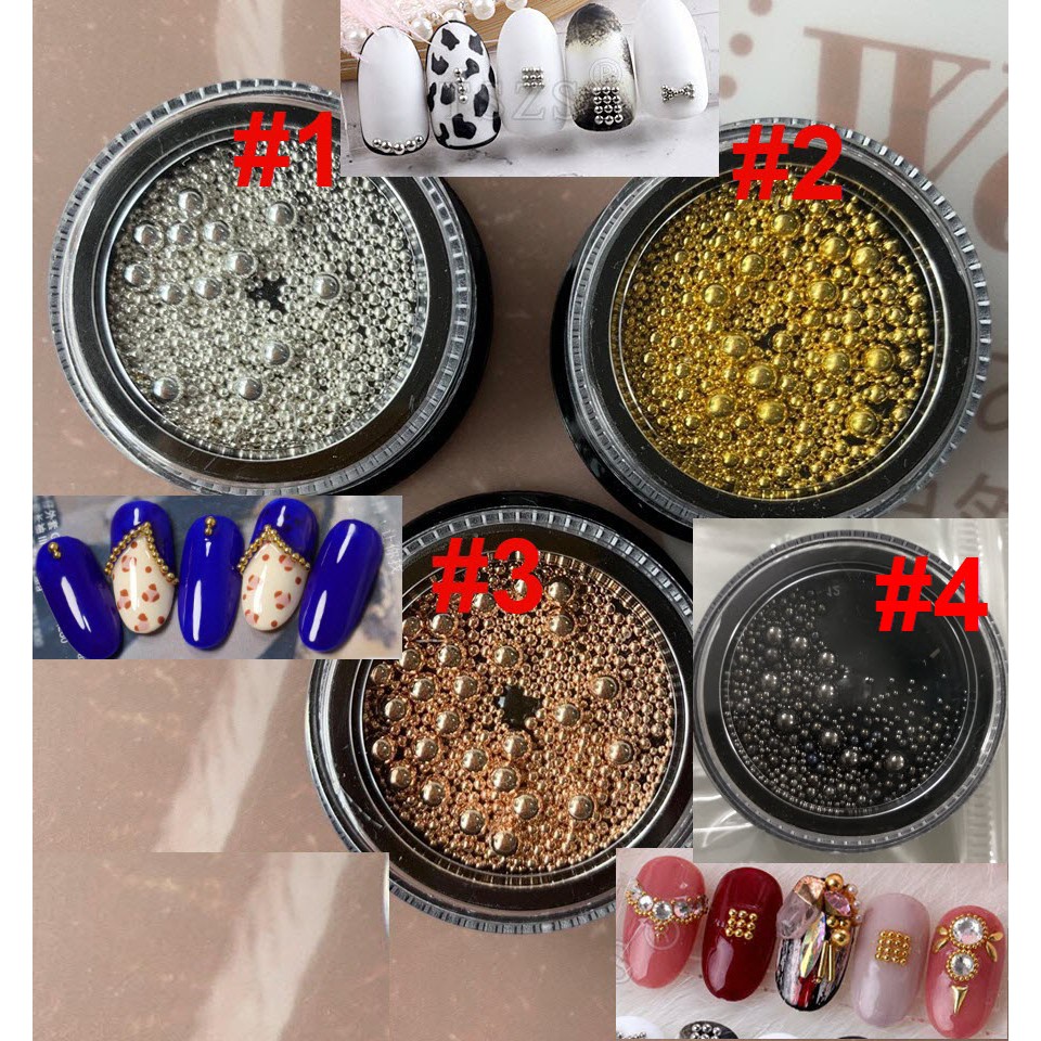 Bi Hộp Mixsize Tròn Trang Trí Móng Nail - Lẻ 1 Hũ