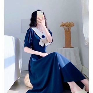 Đầm midi xanh cổ chéo (Mila dress)
