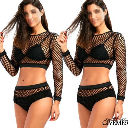 Áo lướI lửng tay dài + quần lót gợi cảm cho nữ