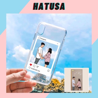 Ốp điện thoại vẽ line in ảnh theo yêu cầu hatusa