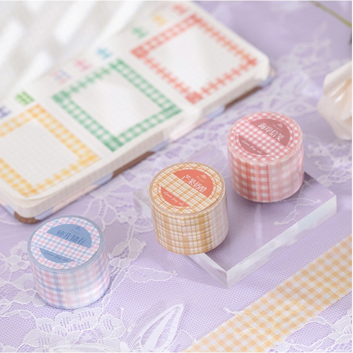 30CM Băng Keo Washi Tape Caro Bản to 3cm Họa Tiết Kẻ Sọc Caro Dùng Trang Trí Sổ Tay XIN HÃY ĐỌC KỸ PHẦN MÔ TẢ