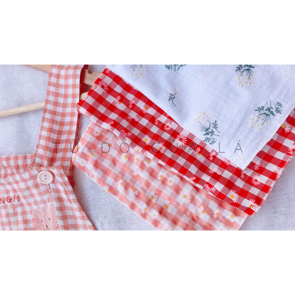 Hàng si Yếm tạp dề kẻ caro xinh xắn, khăn bandana