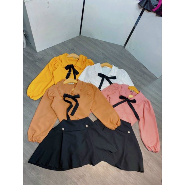 SET Áo Cổ Bèo &quot;Bigsize&quot; QV Nút