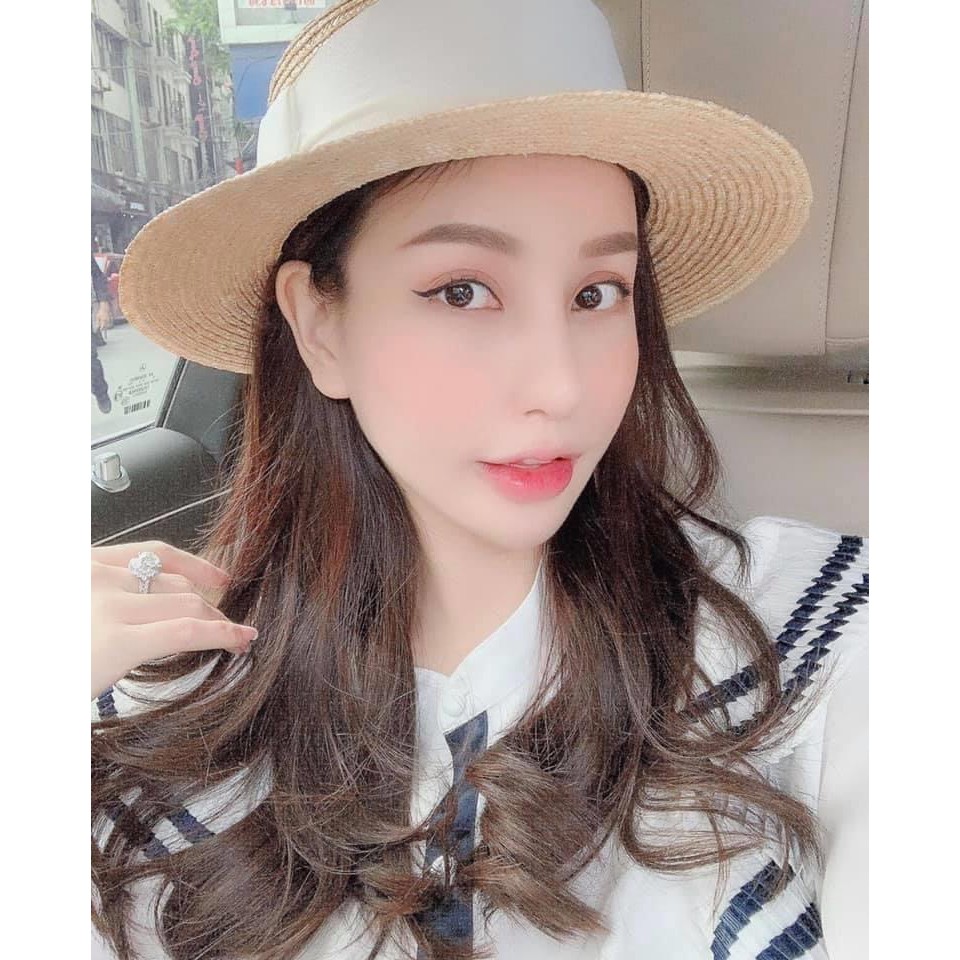 Mũ nón cói Gaucho nơ lụa cao cấp Tiệm Cô Hìn làm từ cói tự nhiên 100% ship trong 1h đóng thùng không hỏng mũ