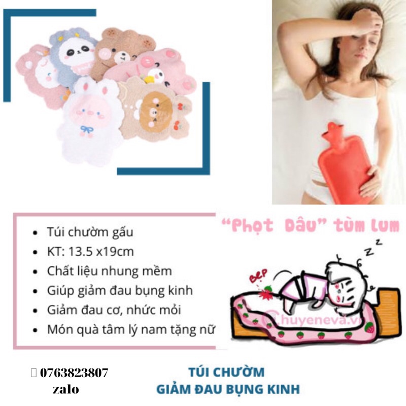 Túi chườm bụng nóng/lạnh hình gấu đa năng cần thơ. Ship hỏa tốc