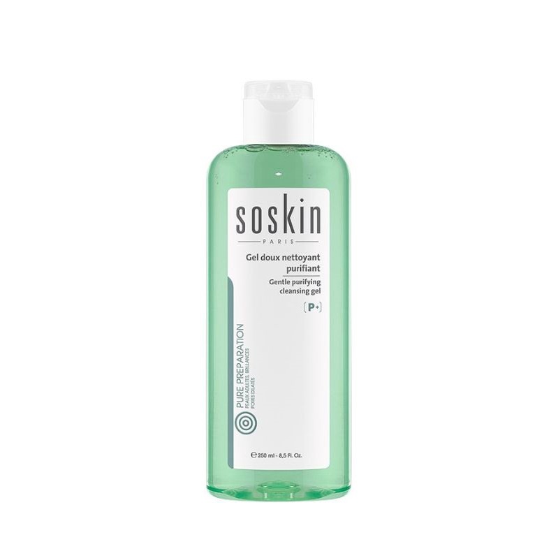 Gel rửa mặt diệt khuẩn Soskin Gentle Purifying Cleansing Gel 250ml phù hợp da dầu, mụn, hỗn hợp