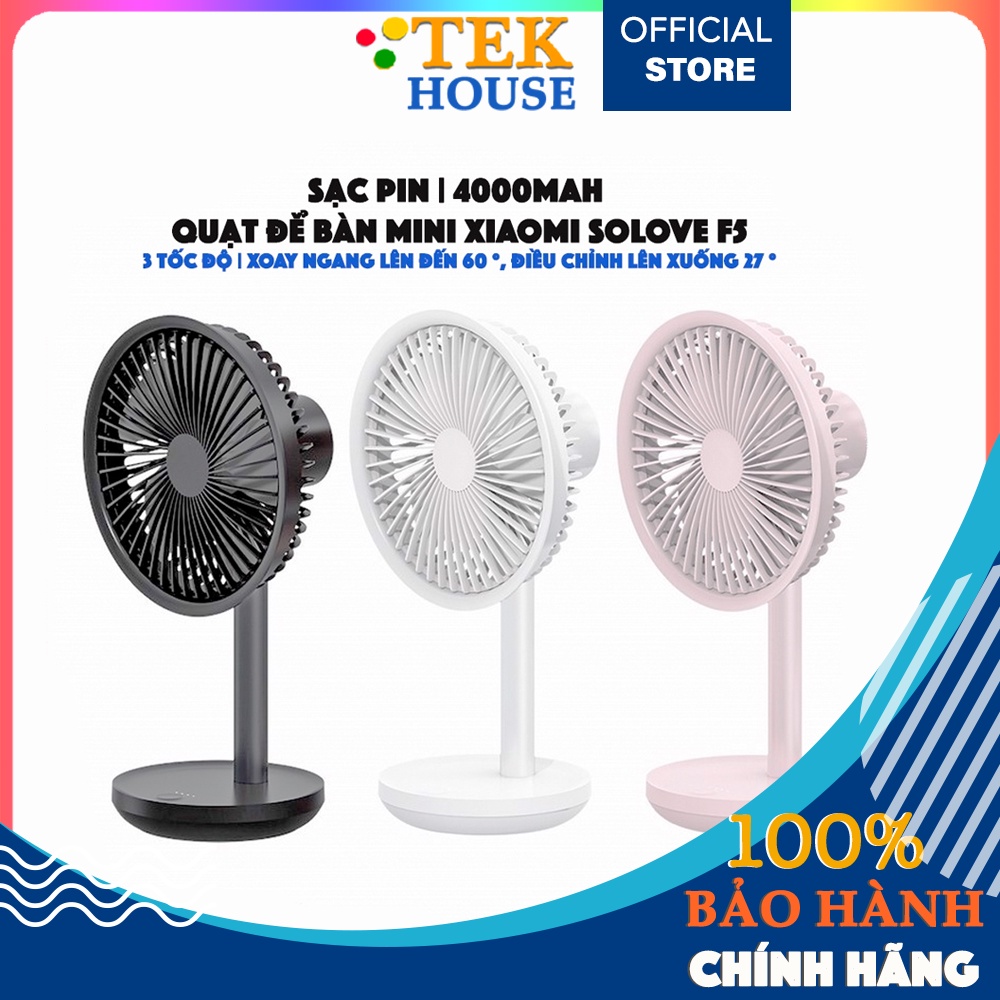 Hoả Tốc | SẠC PIN | 4000mAh Quạt để bàn Mini Xiaomi Solove F5 - ZOLELE P10S Loa + Quạt Remote