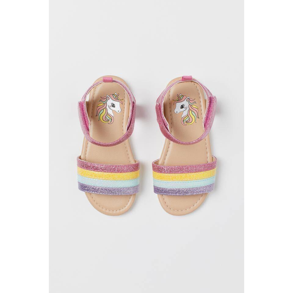 🎀 Giày sandal Pony cầu vồng cho bé gái siêu công chúa [Hình thật]