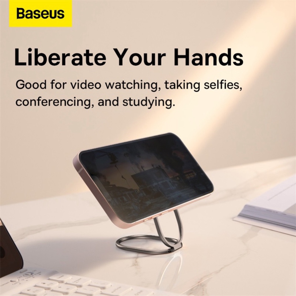Giá đỡ điện thoại iring Baseus xoay 360 độ siêu mỏng siêu nhẹ