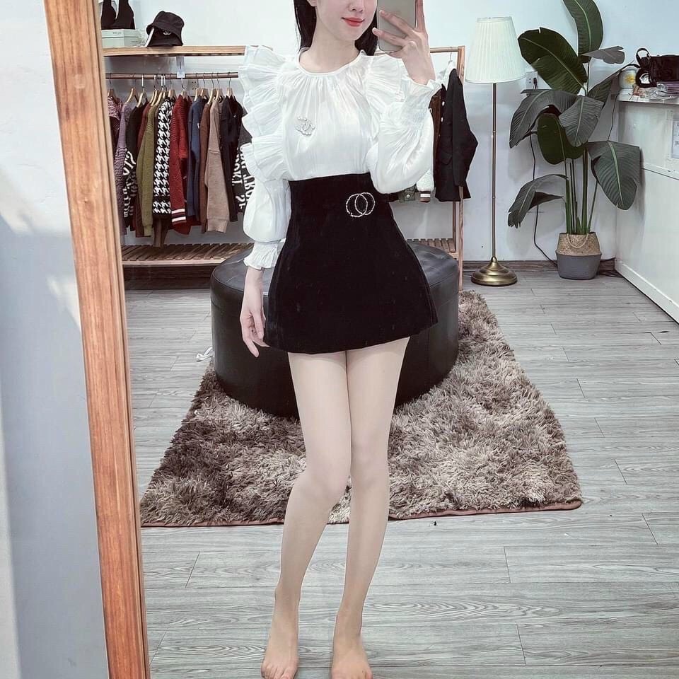 Áo sơ mi nữ cánh tiên cách điệu cổ tay bồng sang chảnh nữ tính | BigBuy360 - bigbuy360.vn