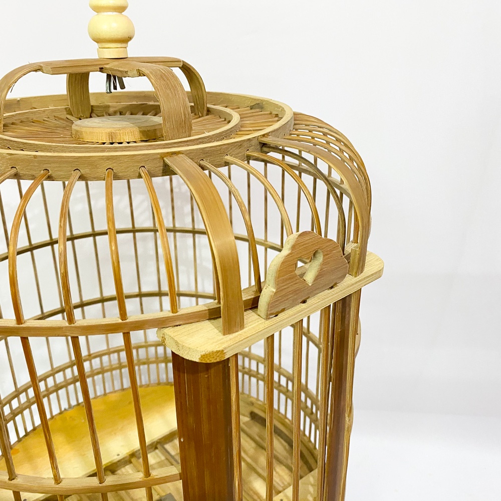 Lồng chim mi thổ TD PET chất liệu trúc cao cấp hàng đẹp có móc đi kèm