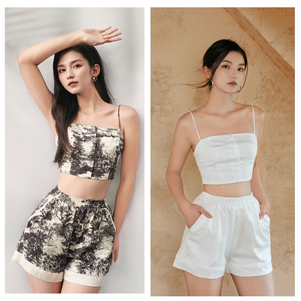 Áo croptop và quần short Sunny Cropped Set by Lauren loungewear