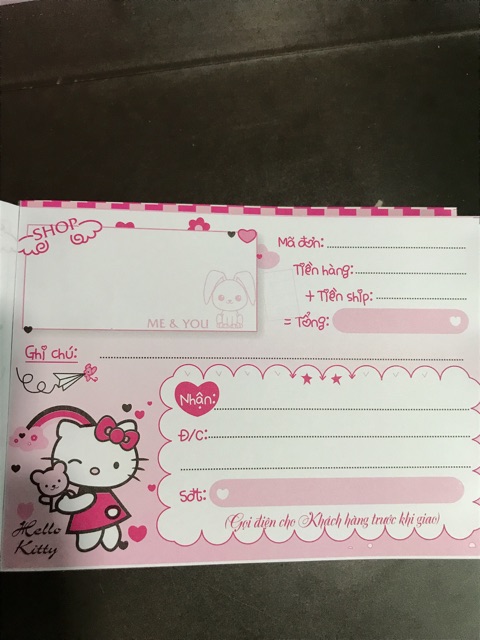 Combo 20 quyển phiếu giao hàng hellokitty (giá sốc)