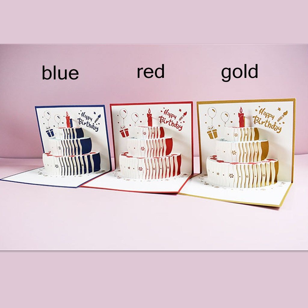 Thiệp chúc mừng sinh nhật thiết kế 3D bằng giấy nhiều màu DIY