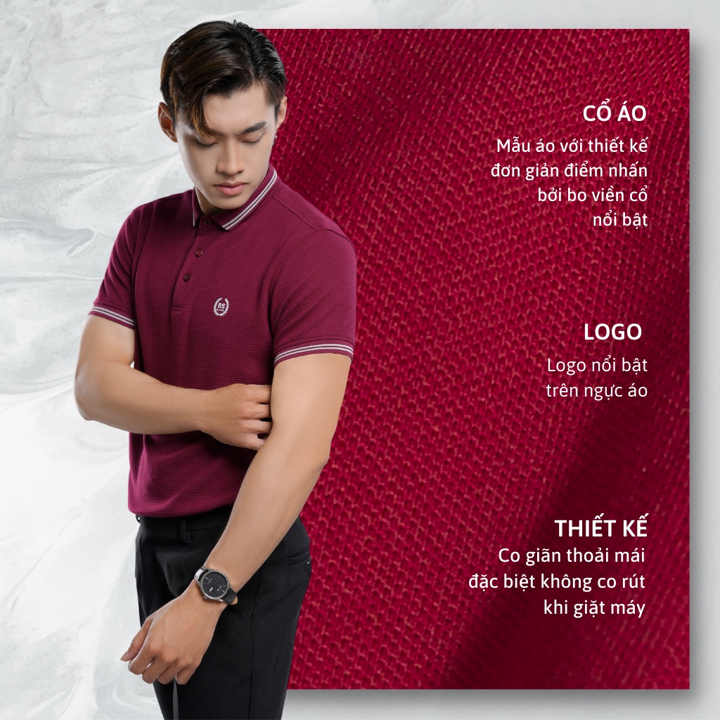 Áo Polo nam premium BLOOK chất vải thun gân mềm mại co giãn mã 32093