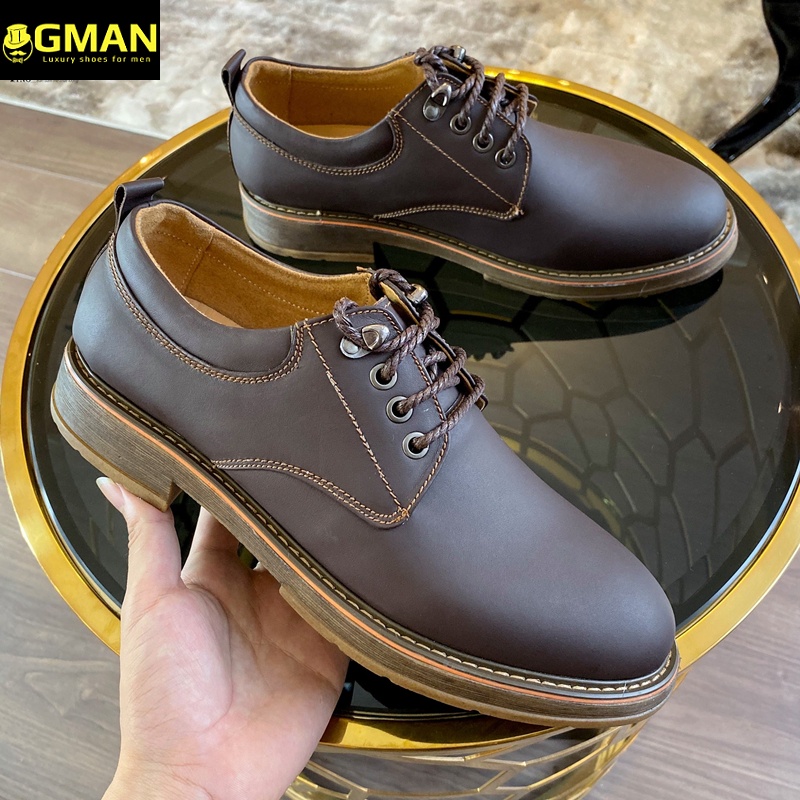Giày da nam dây buộc chất liệu da thật 100% đế cao su bảo hành 12 tháng TK0555