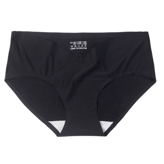 Quần lót bầu và sau sinh su tăm không viền trơn cạp chéo  không đường may