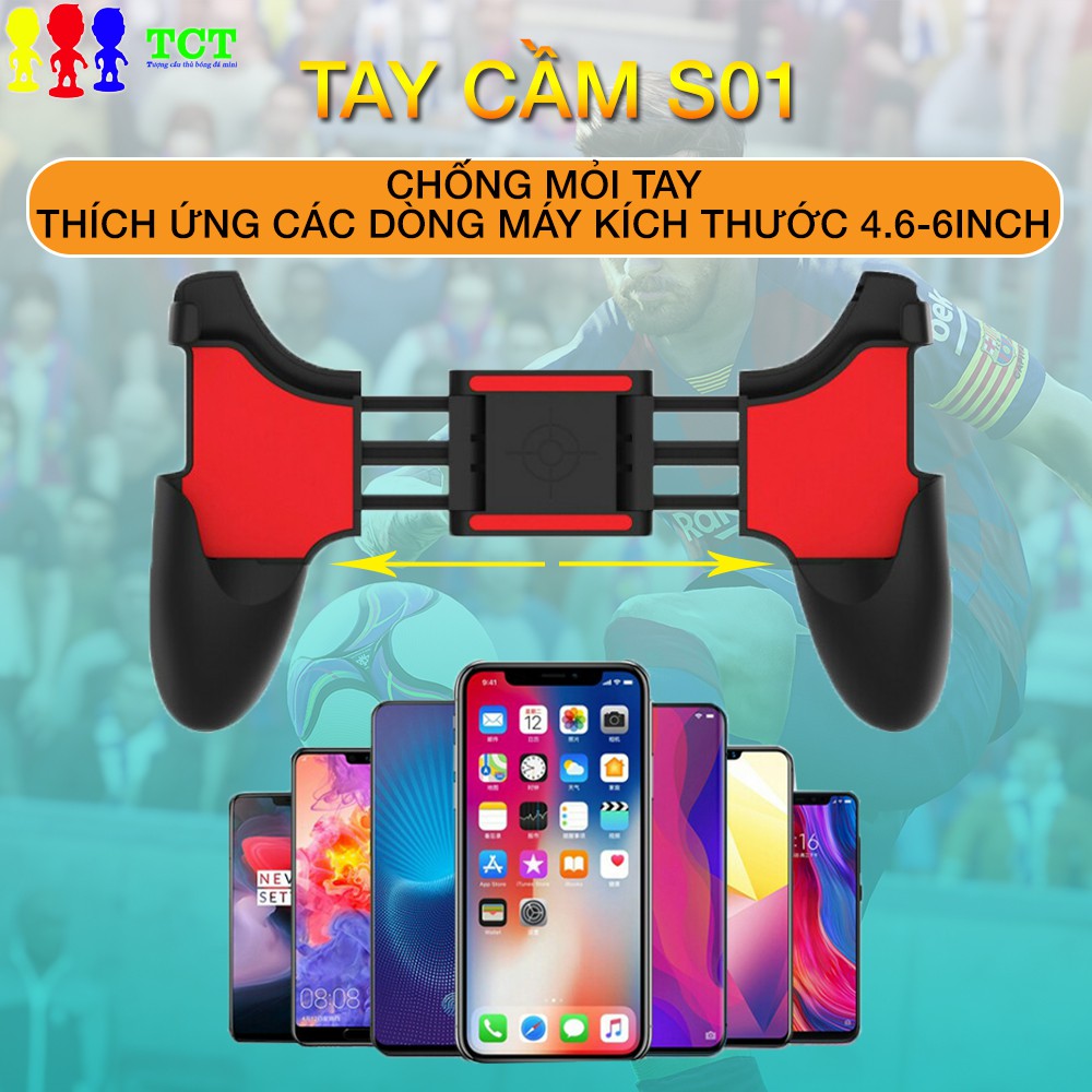 Combo bộ tay cầm + 1 nút di chuyển + 1 đầu ngón tay chơi game Dream Soccer, PES mobile, Fifa Moblie