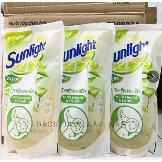 Nước Rửa Chén Sunlight Thiên Nhiên Muối khoáng và Lô hội 550g
