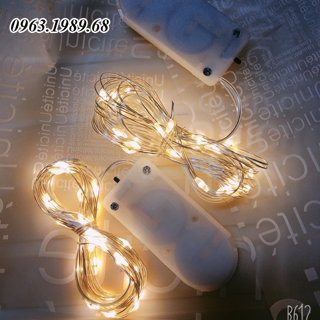 Dây đèn đom đóm 2m pin, đèn fairy light trang trí phòng