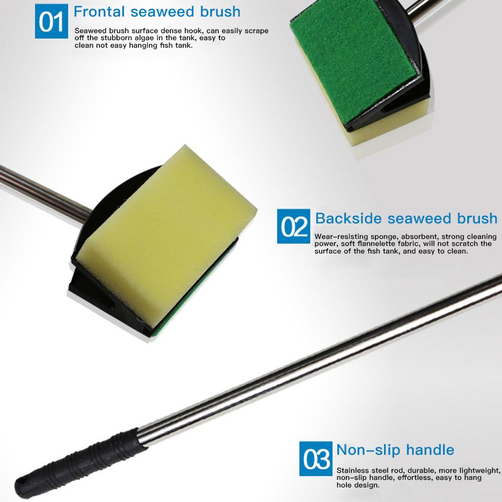 Cọ Xốp Hai Mặt Vệ Sinh Bể Cá / Cửa Sổ Tay Cầm Dài Tiện Lợi