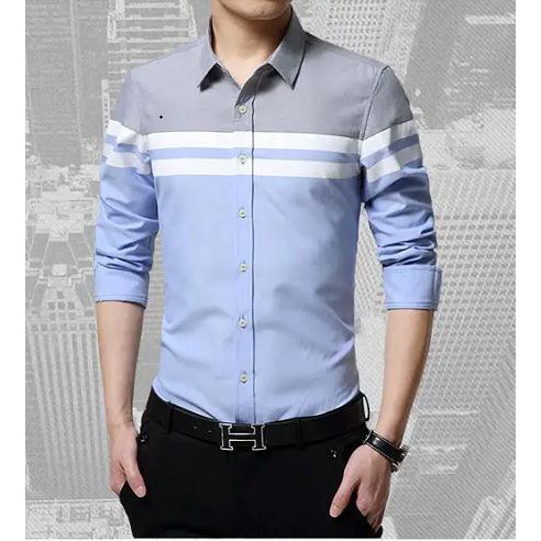 Áo Sơ Mi Nam Dài Tay Hai Sọc Ngang PONIVA | BigBuy360 - bigbuy360.vn