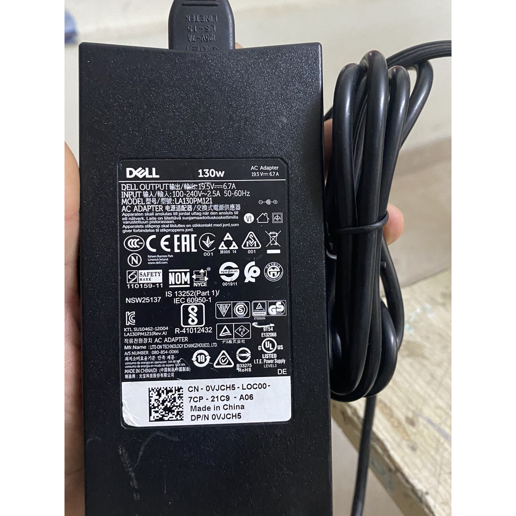 Sạc laptop dell 130w 19.5V-6.7A chính hãng dell phân phối