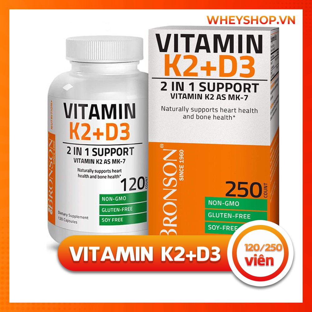 Viên Uống Bổ Sung Bronson Vitamin K2+D3 (120 - 250 viên)