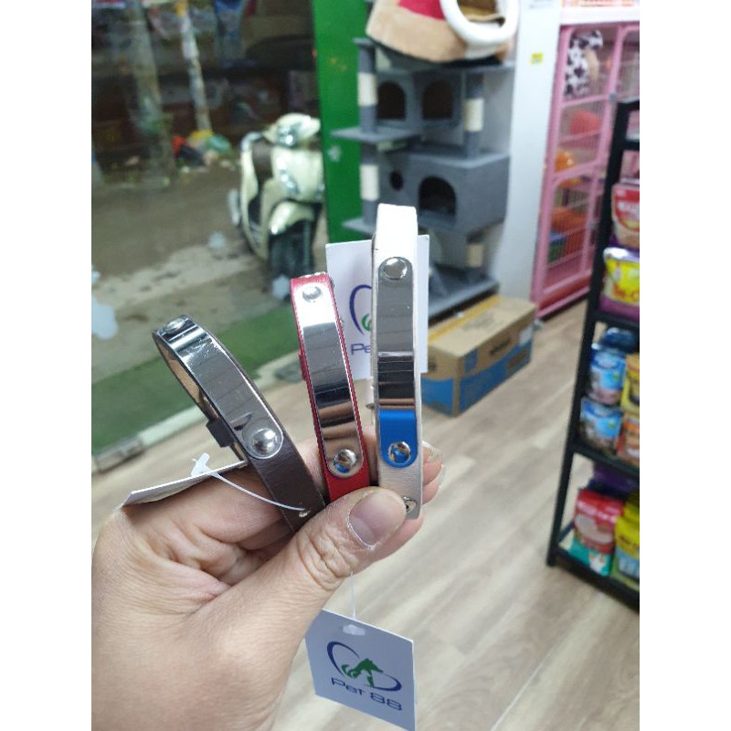 Vòng cổ da khắc tên cho chó mèo (chưa bao gồm phí khắc)