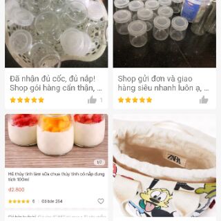 Hũ thủy tinh làm sữa chua có nắp 100ml