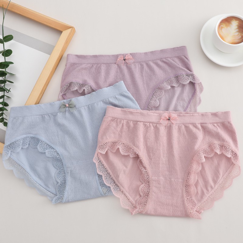 Lovely Sexy Bow Lace Cotton Underwear For Women | WebRaoVat - webraovat.net.vn