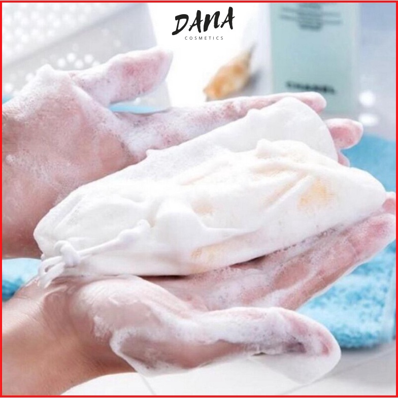 Túi lưới tạo bọt xà bông tiện lợi túi lưới đựng xà phòng dây rút DANA