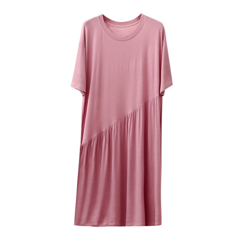Đồ ngủ Cotton Trơn Mỏng Tay Ngắn Xếp Ly Cho Nữ 40-90kg