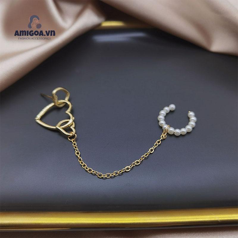 ✨✨Khuyên Kẹp Vành Tai Tua Rua Hình Trái Tim Thời Trang Cho Nữ