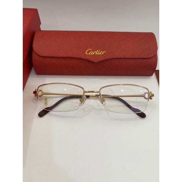 Gọng kính Titan mạ vàng cao cấp Cartier fullbox 53-18-135