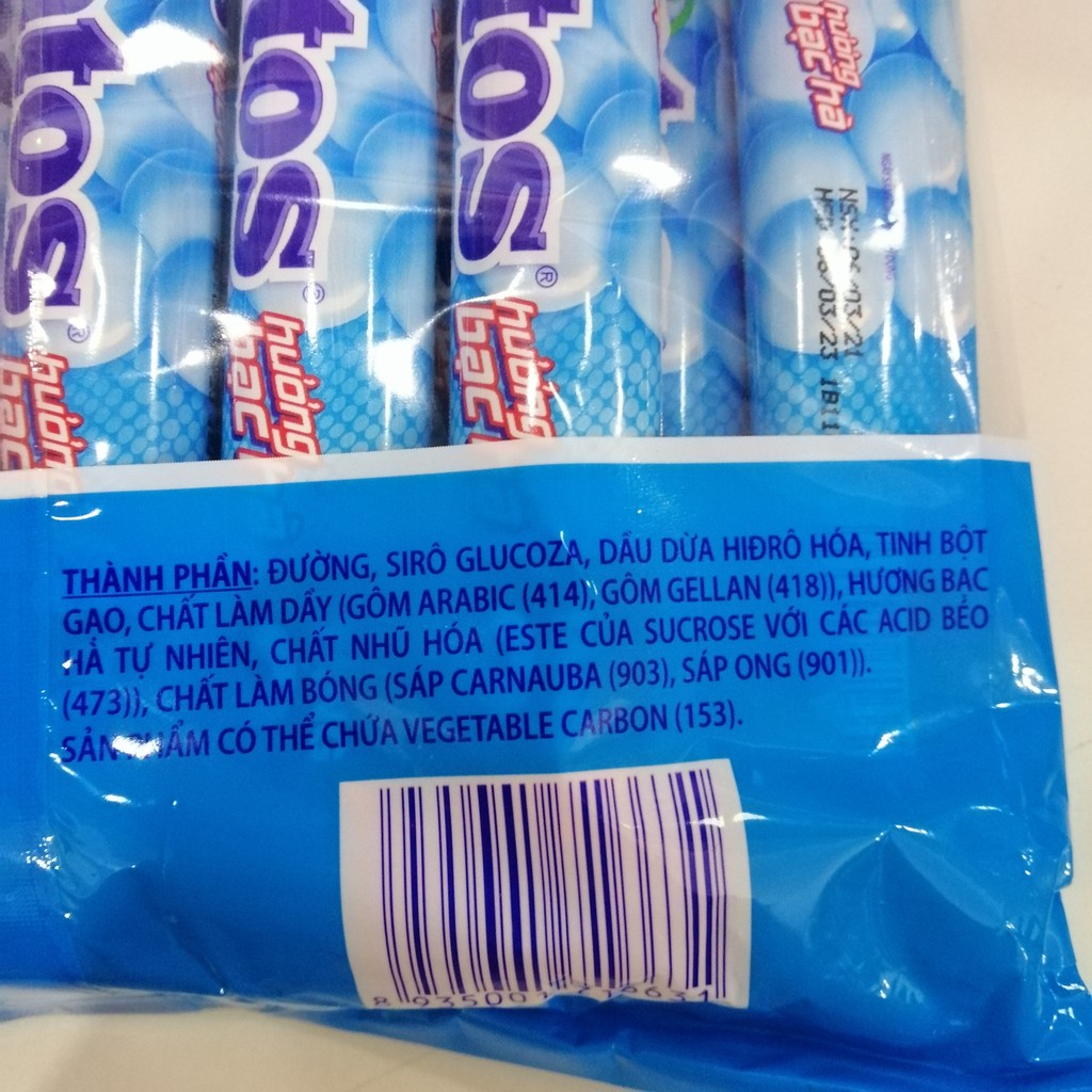 Kẹo Nhai Mentos Hương Bạc Hà (Gói 16 thanh)