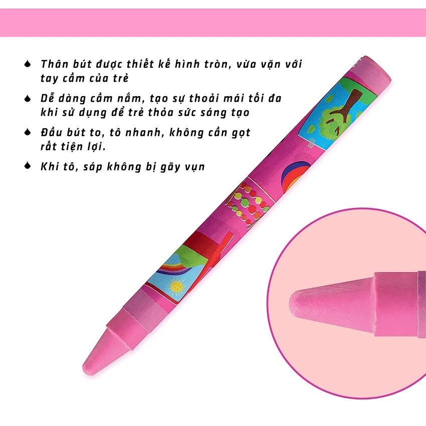 Bộ 3 Hộp bút chì màu STABILO Wax Crayons 12 cây + 16 cây + 24 cây (WX28-C3)