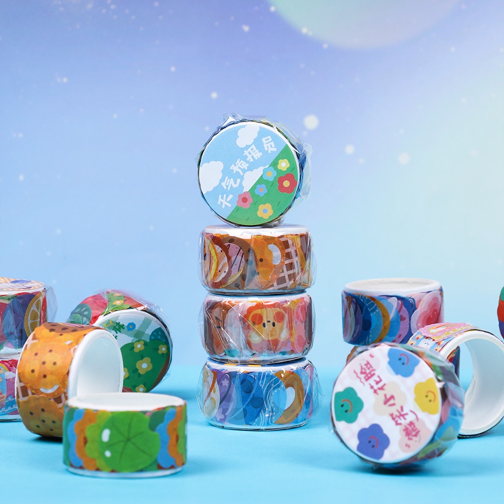 Cuộn Băng Keo Giấy Washi Dán Trang Trí Sổ Tay Nhật Ký Diy