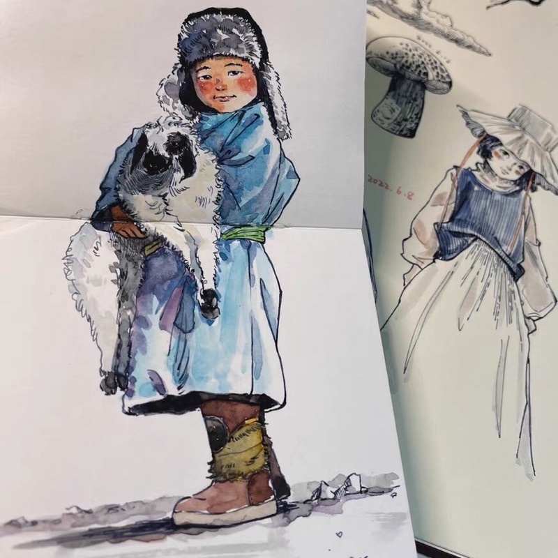 Sổ vẽ Draw A Picture 10x10cm, vẽ màu nước, sketch, gouache xinh xắn bìa nhiều màu bền chắc