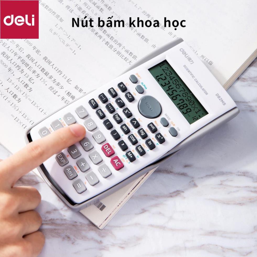 Máy tính kỹ thuật Deli - Đen/Xanh dương/Hồng/Trắng - D82MS [Deli]