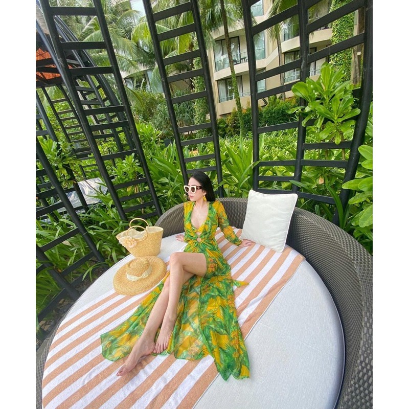 set bikini kèm choàng màu xanh đi biển du lịch siêu rẻ siêu hot trend ,đồ du lịch,áo tắm ,áo tắm đi biển,maxi ,resort | BigBuy360 - bigbuy360.vn