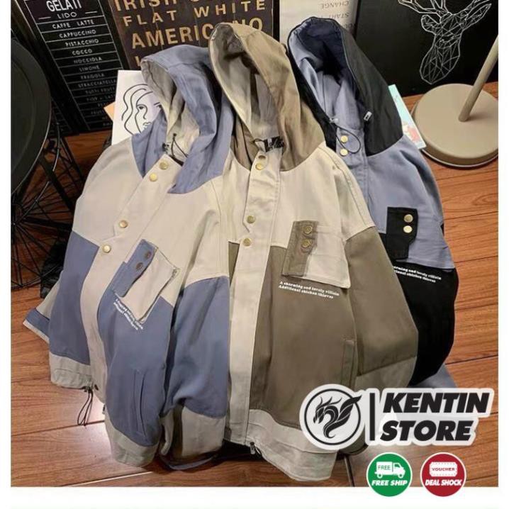 ÁO KHOÁC KAKI form rộng Unisex (M630 - Túi Hộp Ngang) cao cấp kèm ảnh thật KENTIN | BigBuy360 - bigbuy360.vn