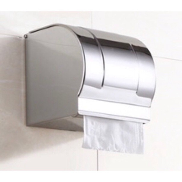 Lô giấy vệ sinh hộp kín Inox 304 dày dặn (đựng được cả giấy có lõi và không lõi)