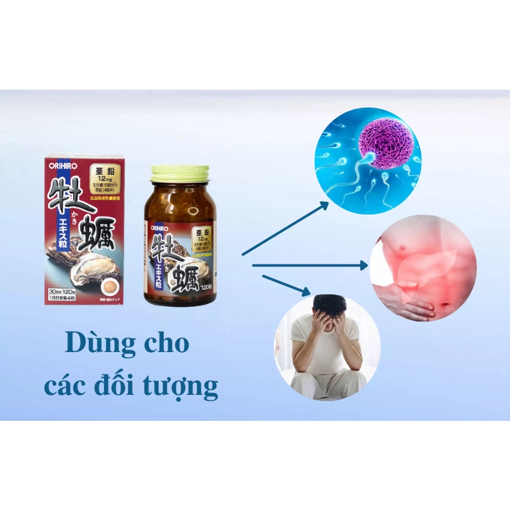 Tinh Chất Hàu Tươi Tăng Cường Sinh Lý ORIHIRO New Oyster Extract Tablets 120 viên nôi địa Nhật